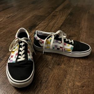 Womens checkerboard vans. Size 9.5